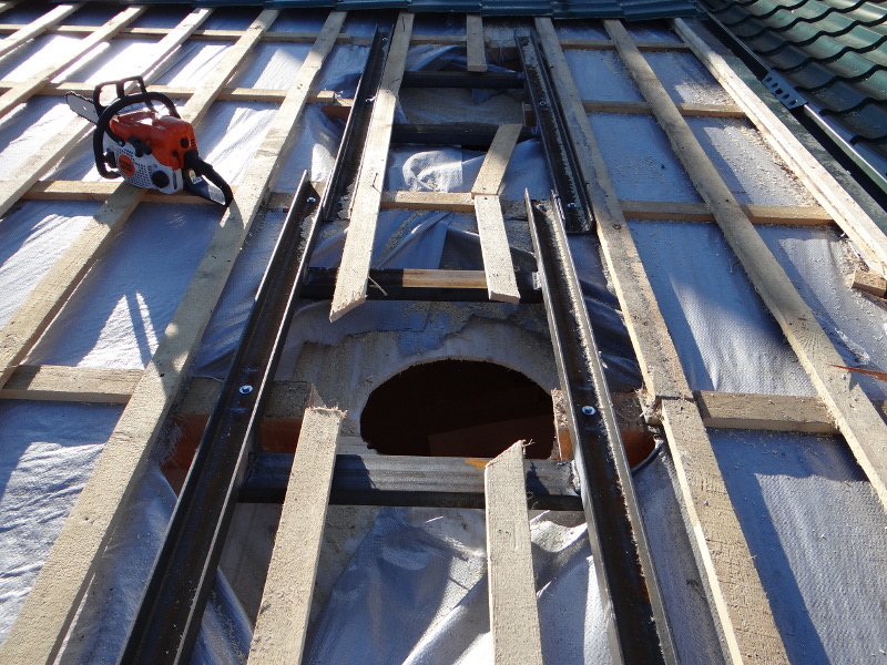 Монтаж двух дымосборников из меди на объекте Внуково