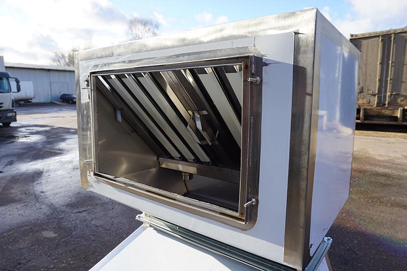 Островной вытяжной зонт ТИП 4 «Пирамида» в комплекте с вертикальным гидрофильтром для ресторана в Москве