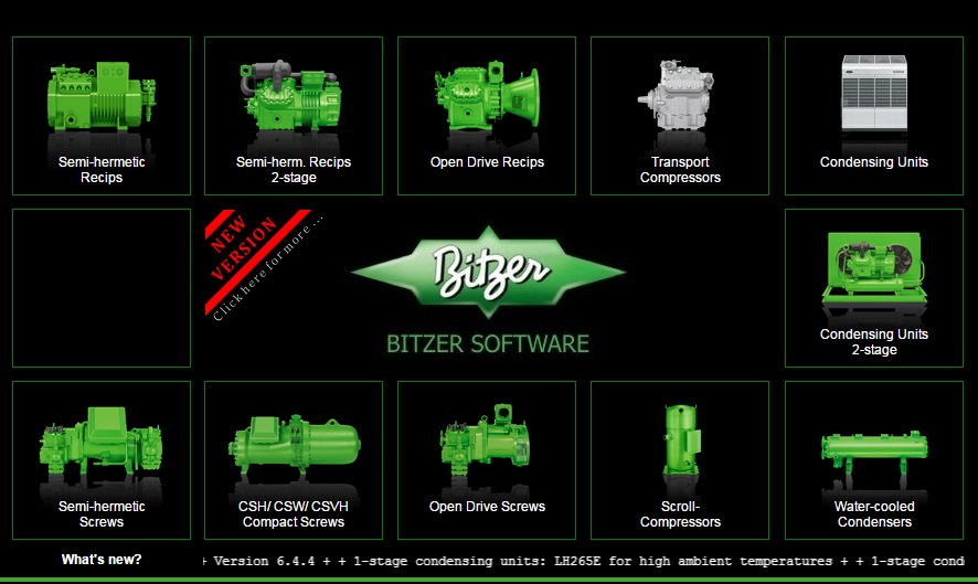 Новая версия программы BITZER SOFTWARE 6.4.4