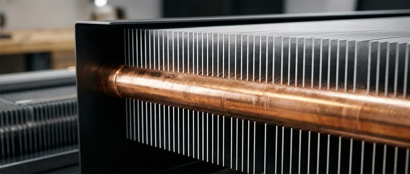 Конструкция медно-алюминиевого теплообменника конвектора